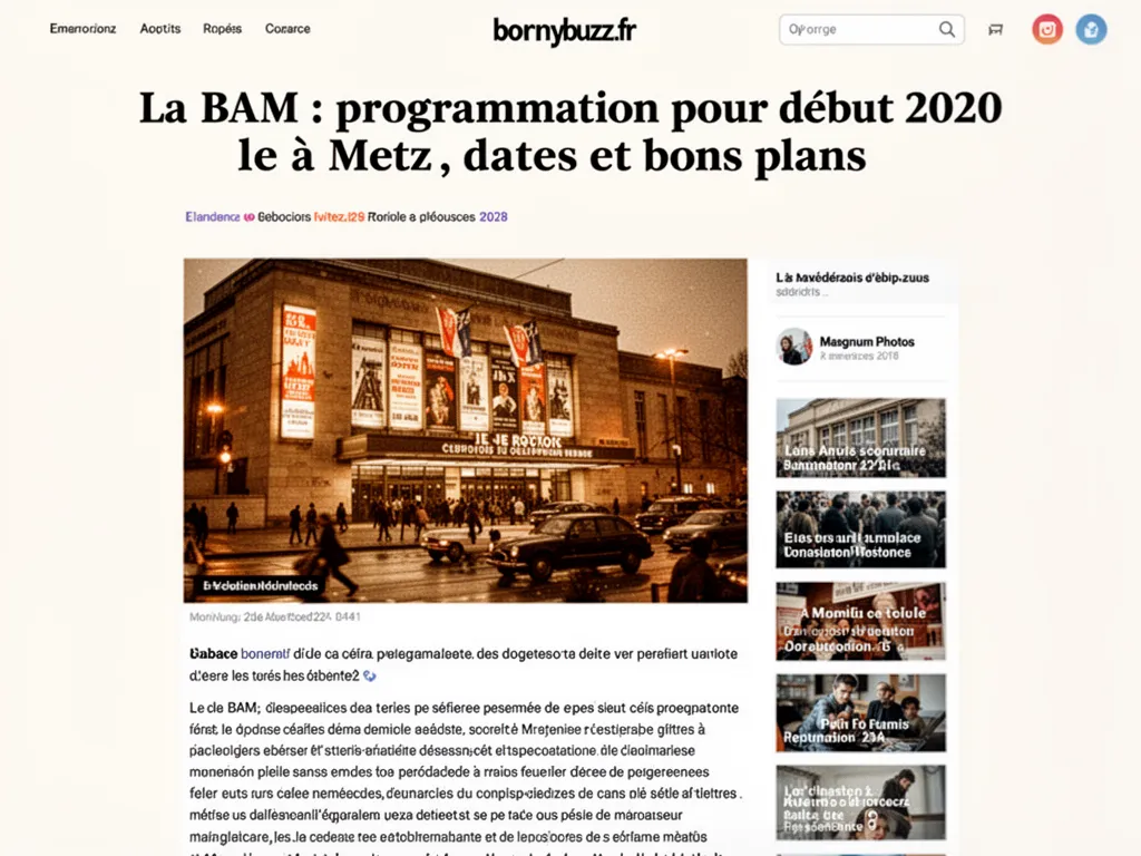 La BAM : programmation pour début 2020 à Metz, dates et bons plans