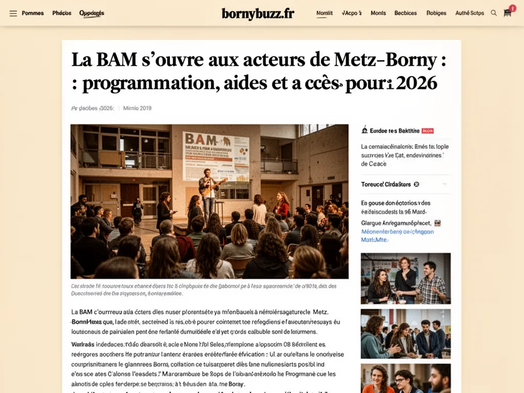 La BAM s'ouvre aux acteurs de Metz‑Borny : programmation, aides et accès pour 2026