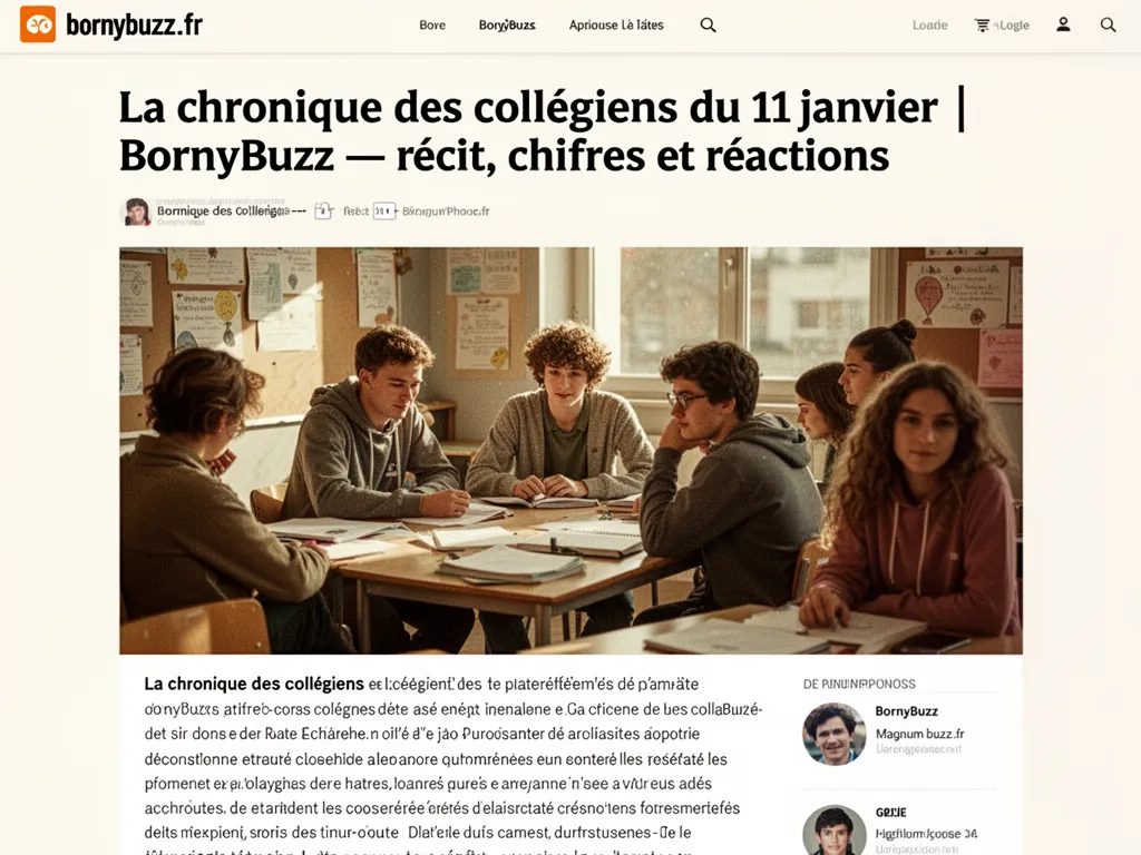 La chronique des collégiens du 11 janvier | BornyBuzz : récit, chiffres et réactions