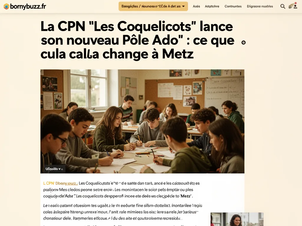 La CPN “Les Coquelicots” lance son nouveau Pôle Ado’ : ce que cela change à Metz