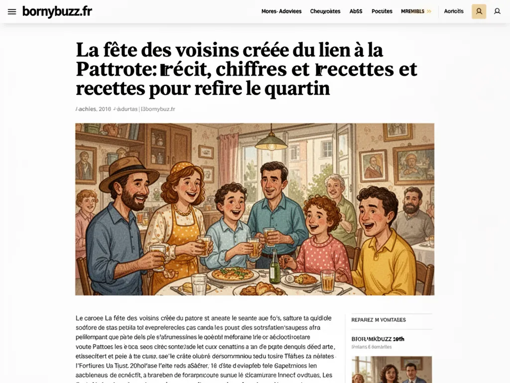 La fête des voisins crée du lien à la Pattrote : récit, chiffres et recettes pour refaire le quartier