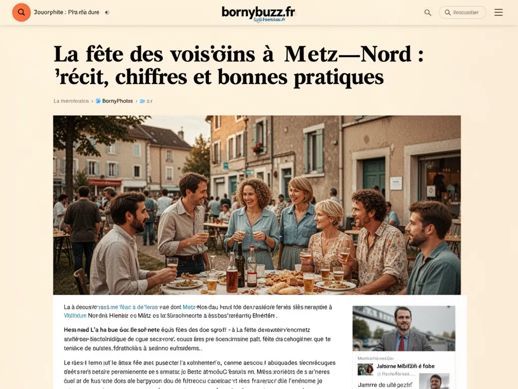 La fête des voisins à Metz‑Nord : récit, chiffres et bonnes pratiques