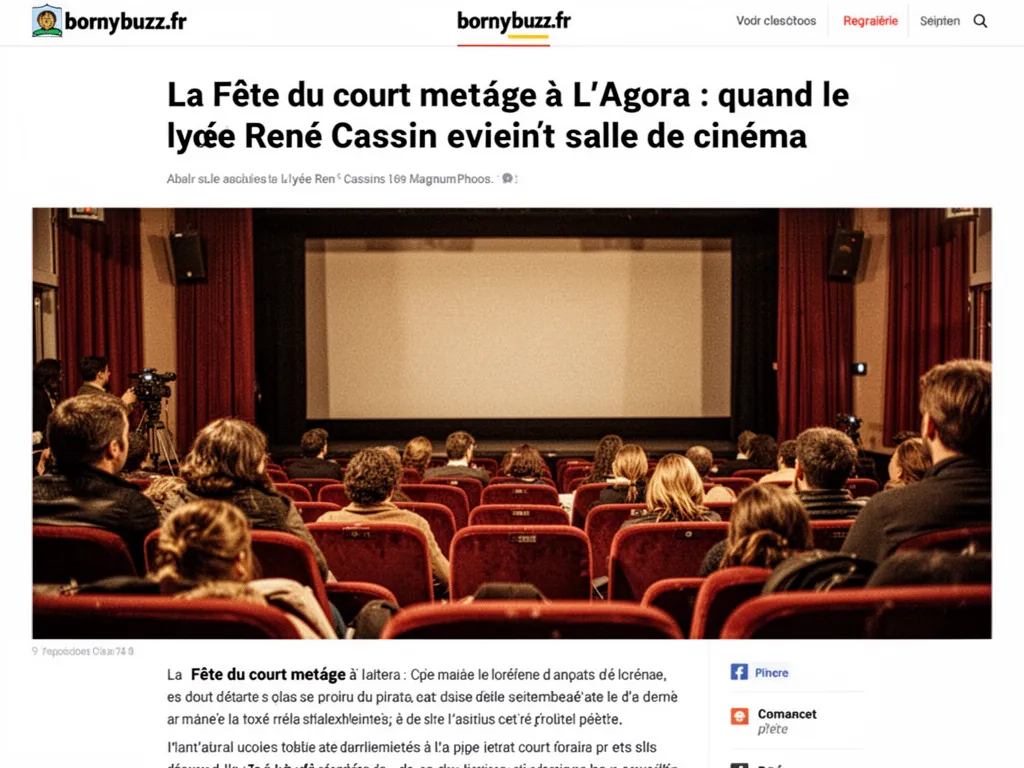 La Fête du court métrage à L’Agora : quand le lycée René Cassin devient salle de cinéma