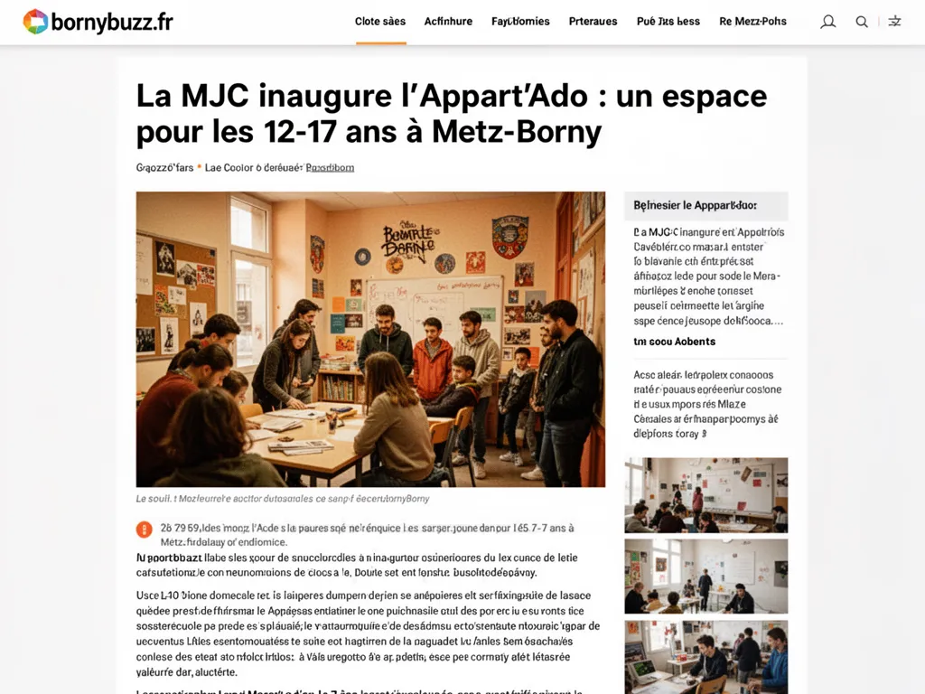 La MJC inaugure l'Appart'Ado : un espace pour les 12–17 ans à Metz-Borny