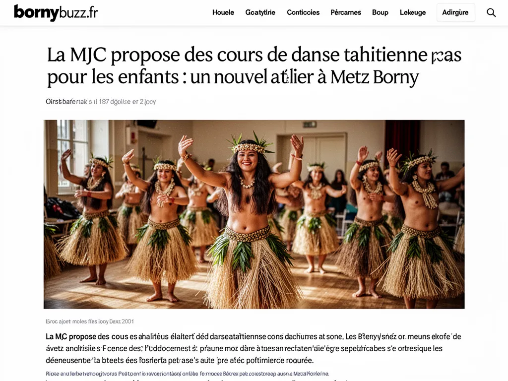 La MJC propose des cours de danse tahitienne pour les enfants : un nouvel atelier à Metz Borny