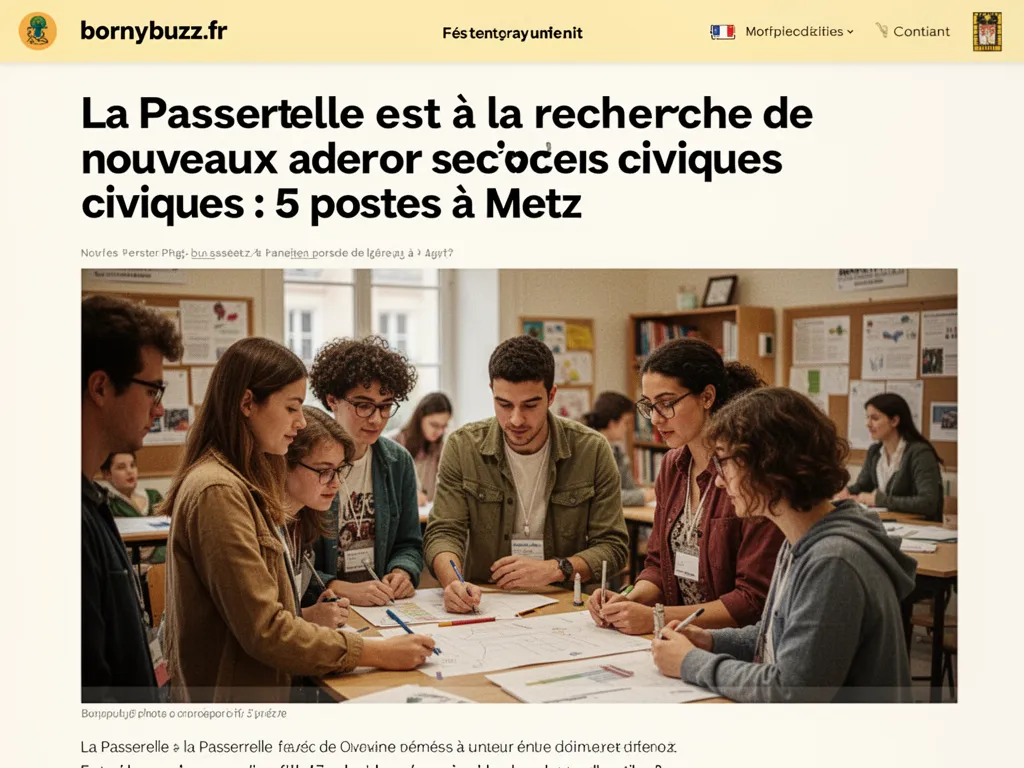 La Passerelle est à la recherche de nouveaux services civiques : 5 postes à Metz