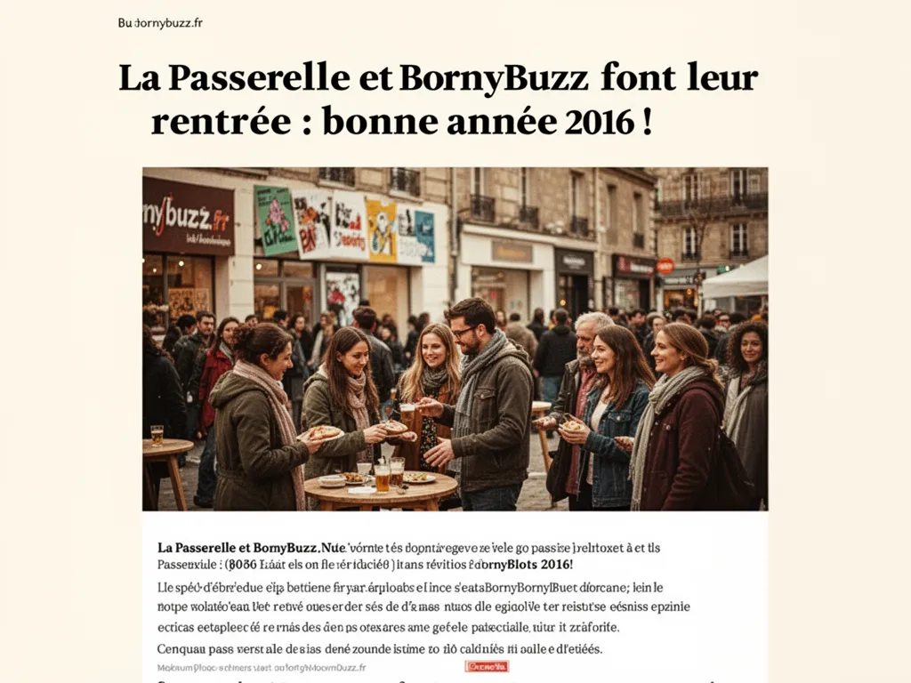 La Passerelle et BornyBuzz font leur rentrée : bonne année 2016 !