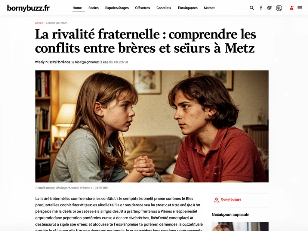 La rivalité fraternelle : comprendre les conflits entre frères et sœurs à Metz