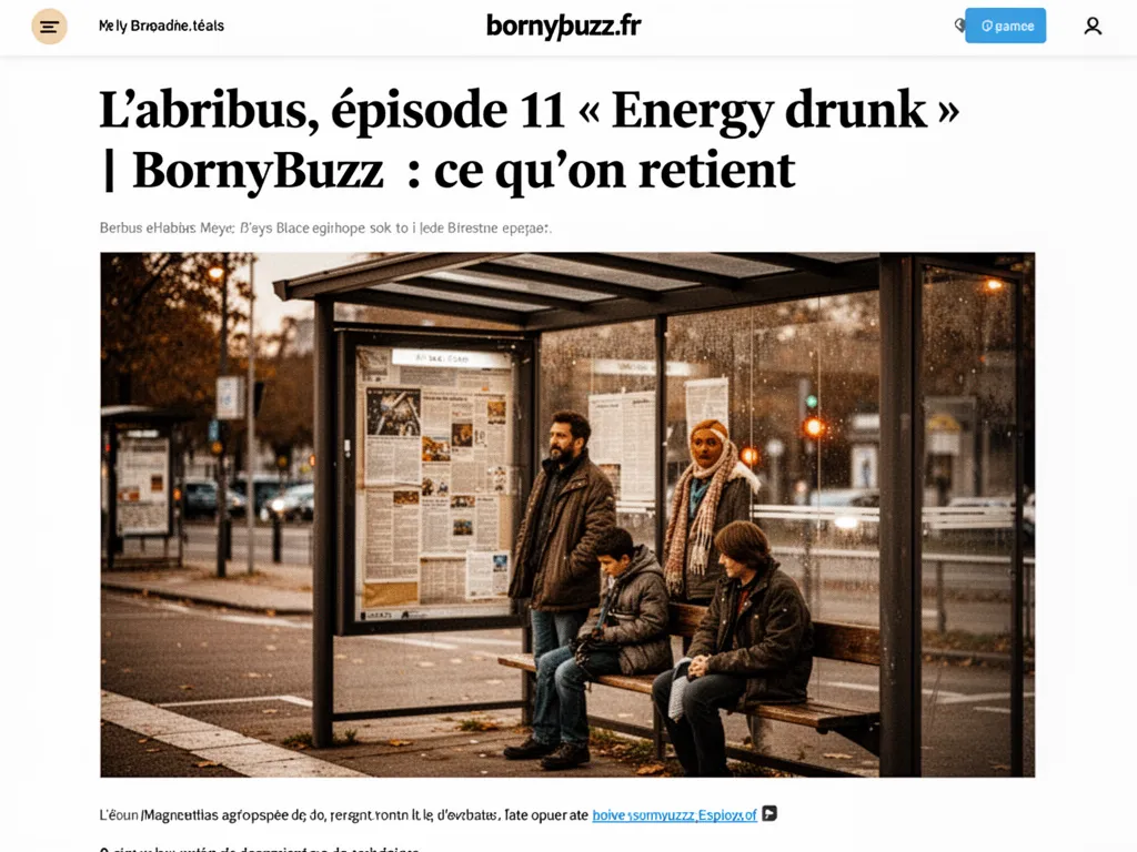 L’abribus, épisode 11 « Energy drunk » | BornyBuzz : ce qu’on retient