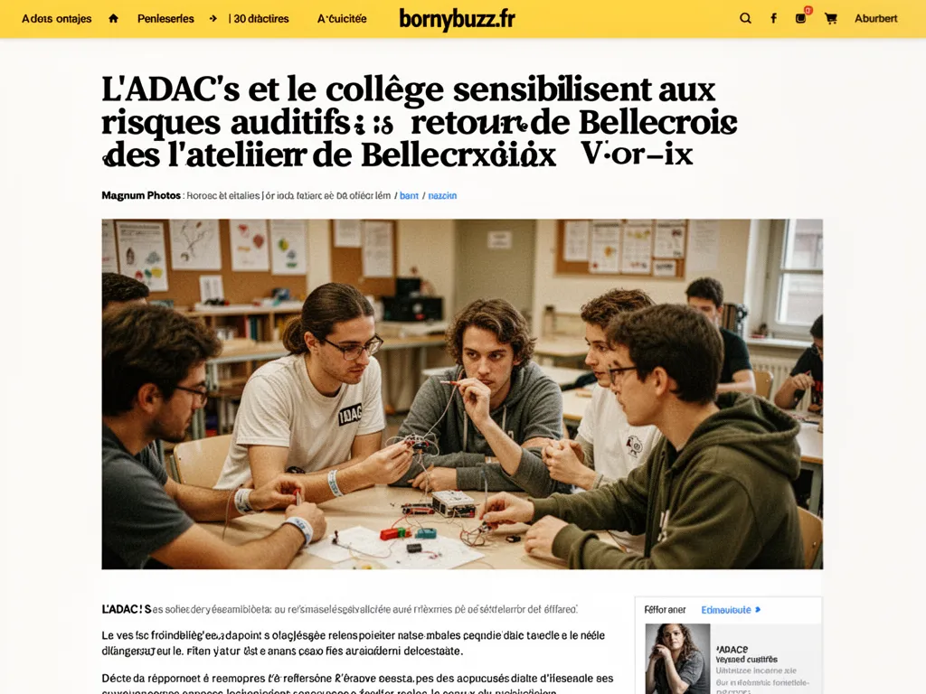 L’ADAC’s et le collège sensibilisent aux risques auditifs : retour sur l’atelier de Bellecroix