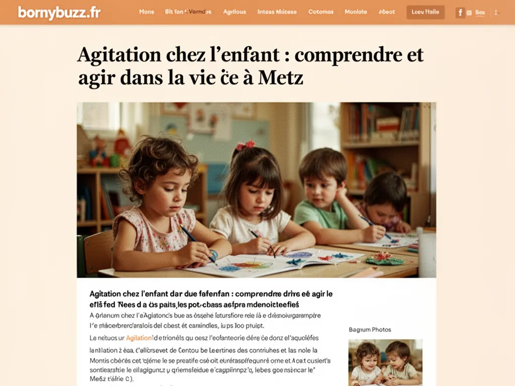 Agitation chez l'enfant : comprendre et agir dans la vie à Metz