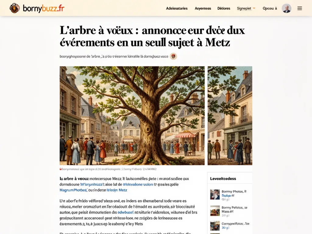L'arbre à vœux : annoncer deux événements en un seul sujet à Metz
