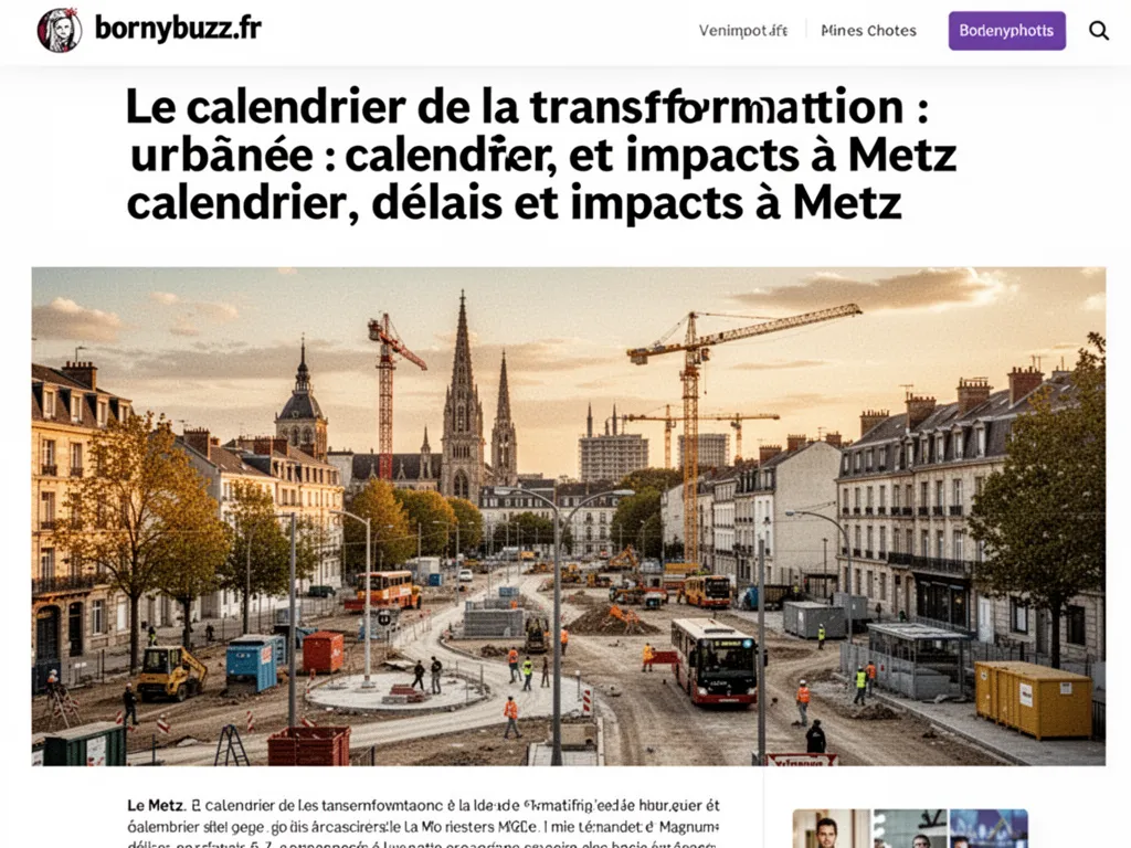 Le calendrier de la transformation urbaine : calendrier, délais et impacts à Metz
