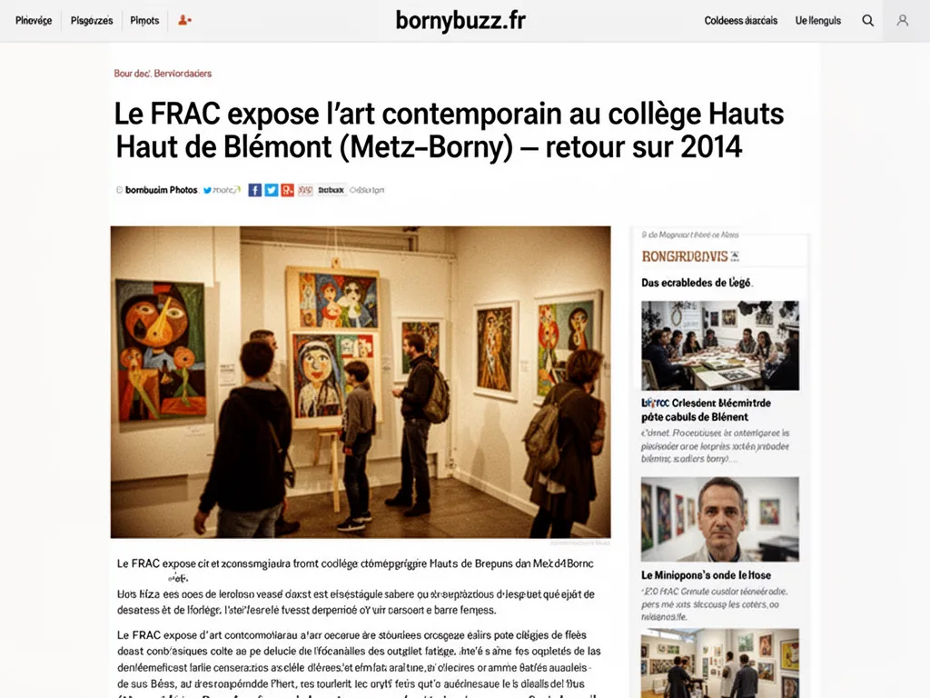 Le FRAC expose l’art contemporain au collège Hauts de Blémont (Metz‑Borny) : retour sur 2014