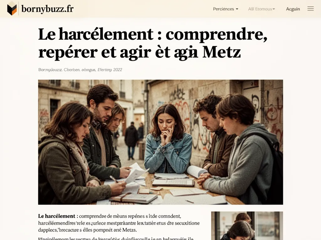 Le harcèlement : comprendre, repérer et agir à Metz