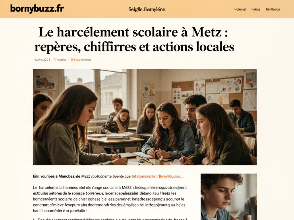 Le harcèlement scolaire à Metz : repères, chiffres et actions locales