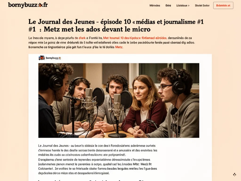 Le Journal des Jeunes - épisode 10 « médias et journalisme #1 » : Metz met les ados devant le micro