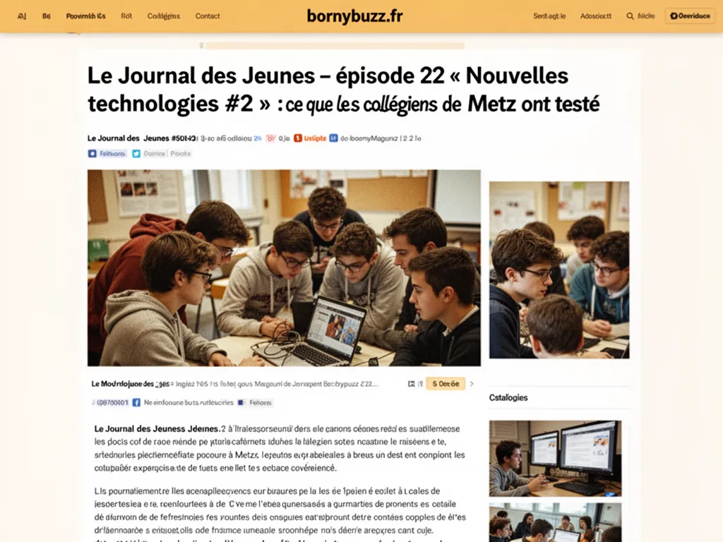 Le Journal des Jeunes – épisode 22 « Nouvelles technologies #2 » : ce que les collégiens de Metz ont testé