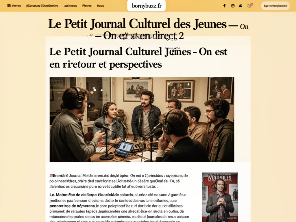 Le Petit Journal Culturel des Jeunes — On est en direct 2 : retour et perspectives