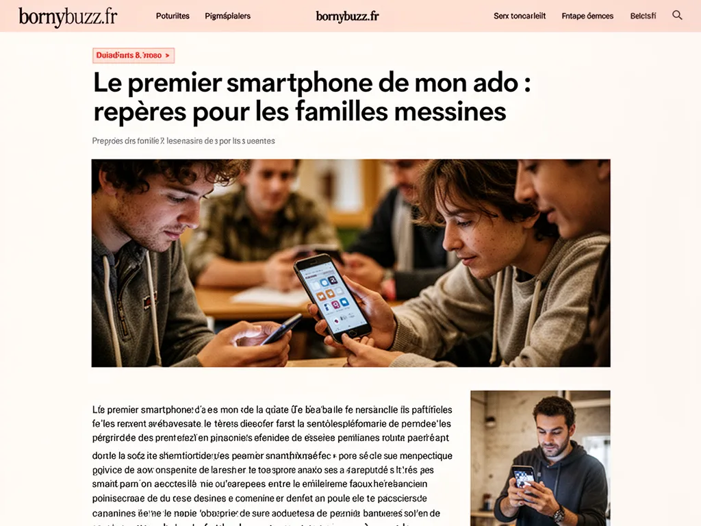 Le premier smartphone de mon ado : repères pour les familles messines