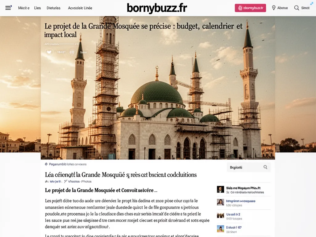 Le projet de la Grande Mosquée se précise : budget, calendrier et impact local