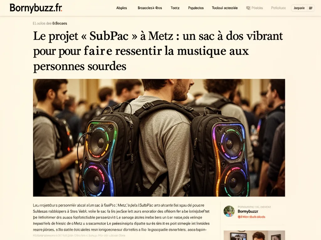 Le projet « SubPac » à Metz : un sac à dos vibrant pour faire ressentir la musique aux personnes sourdes