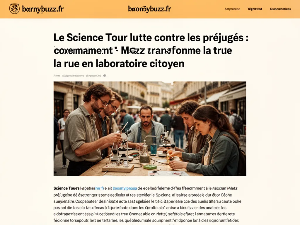 Le Science Tour lutte contre les préjugés : comment Metz transforme la rue en laboratoire citoyen
