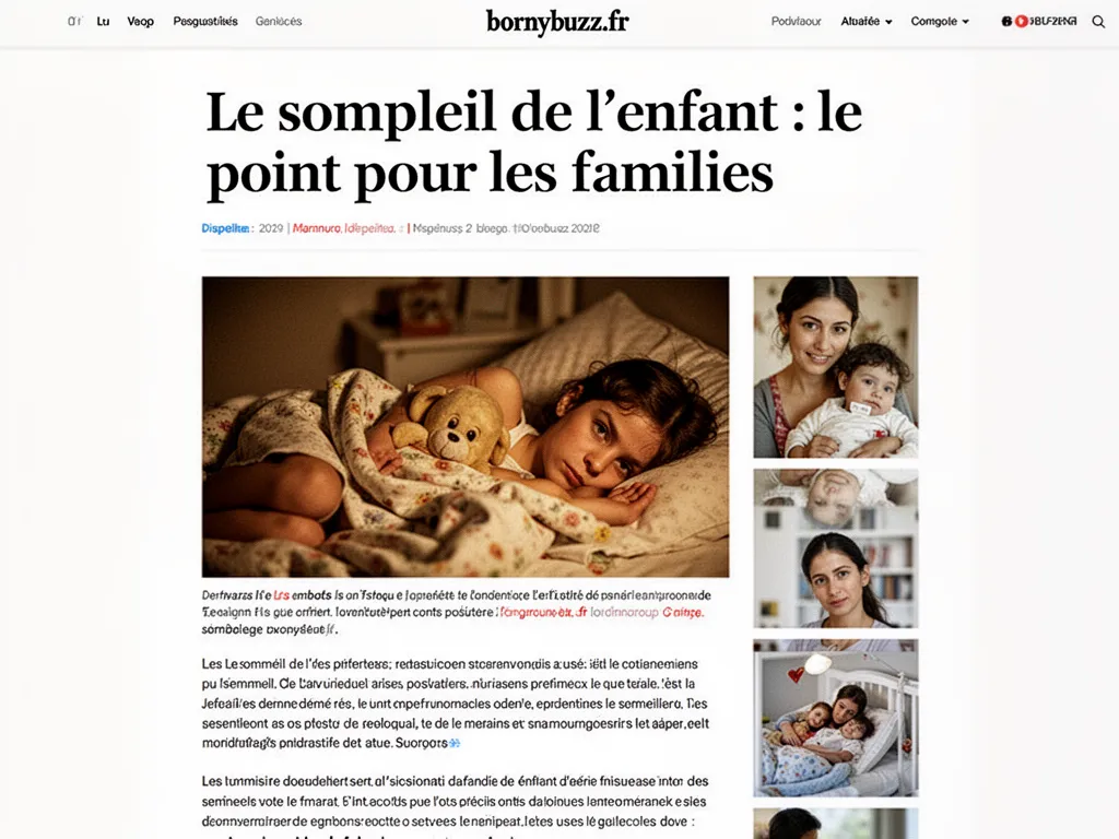 Le sommeil de l'enfant : le point pour les familles