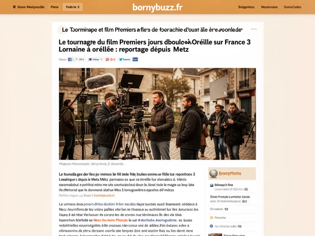 Le tournage du film Premiers jours de bouche à oreille sur France 3 Lorraine : reportage depuis Metz