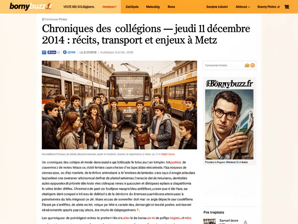 Chroniques des collégiens — jeudi 11 décembre 2014 : récits, transport et enjeux à Metz
