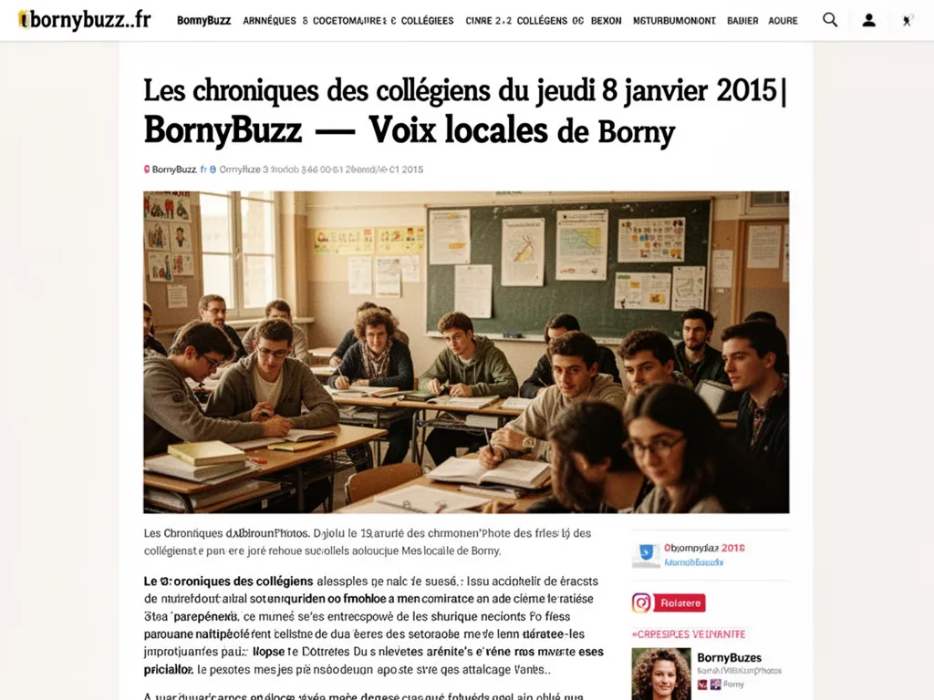 Les chroniques des collégiens du jeudi 8 janvier 2015 | BornyBuzz : Voix locales de Borny