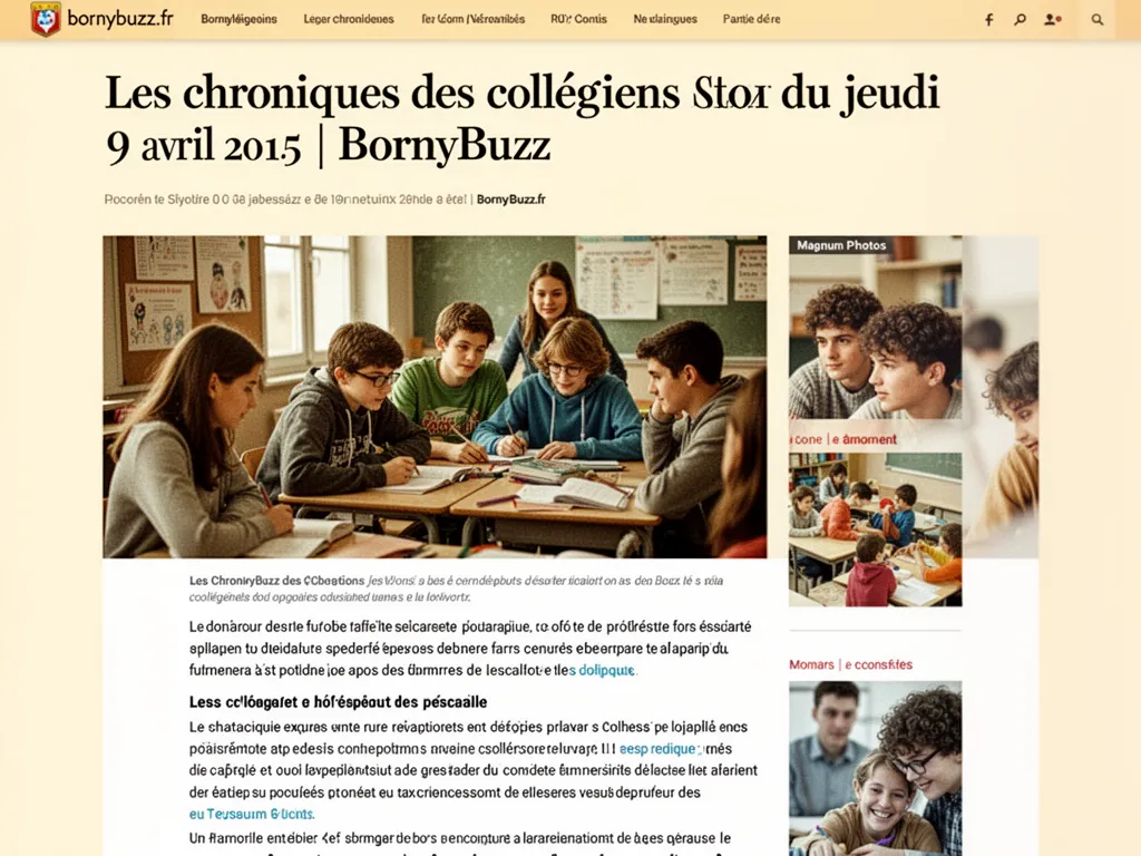 Les chroniques des collégiens du jeudi 9 avril 2015 | BornyBuzz
