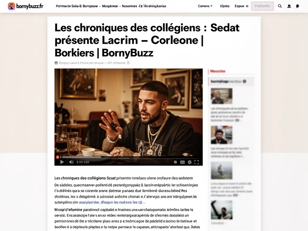 Les chroniques des collégiens : Sedat présente Lacrim – Corleone | BornyBuzz