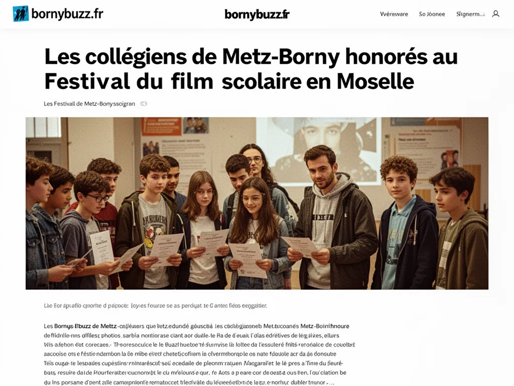 Les collégiens de Metz-Borny honorés au Festival du film scolaire en Moselle