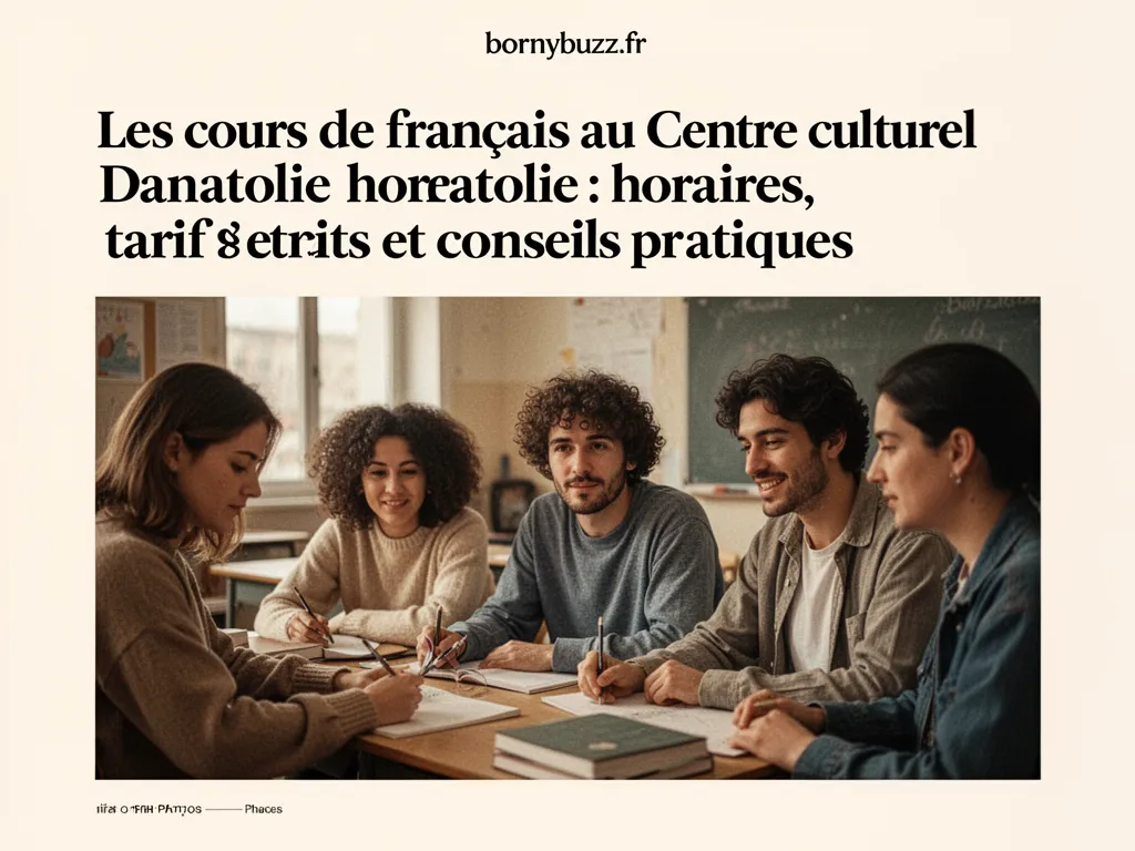 Les cours de français au Centre culturel Danatolie : horaires, tarifs et conseils pratiques
