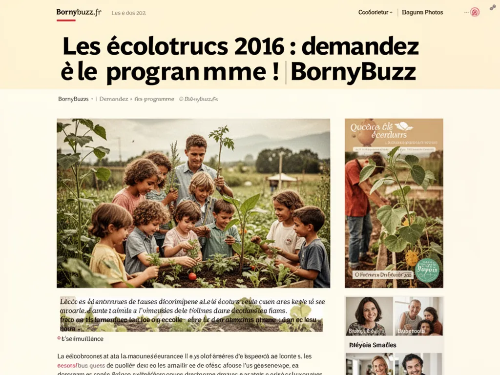 Les écolotrucs 2016 : demandez le programme ! | BornyBuzz