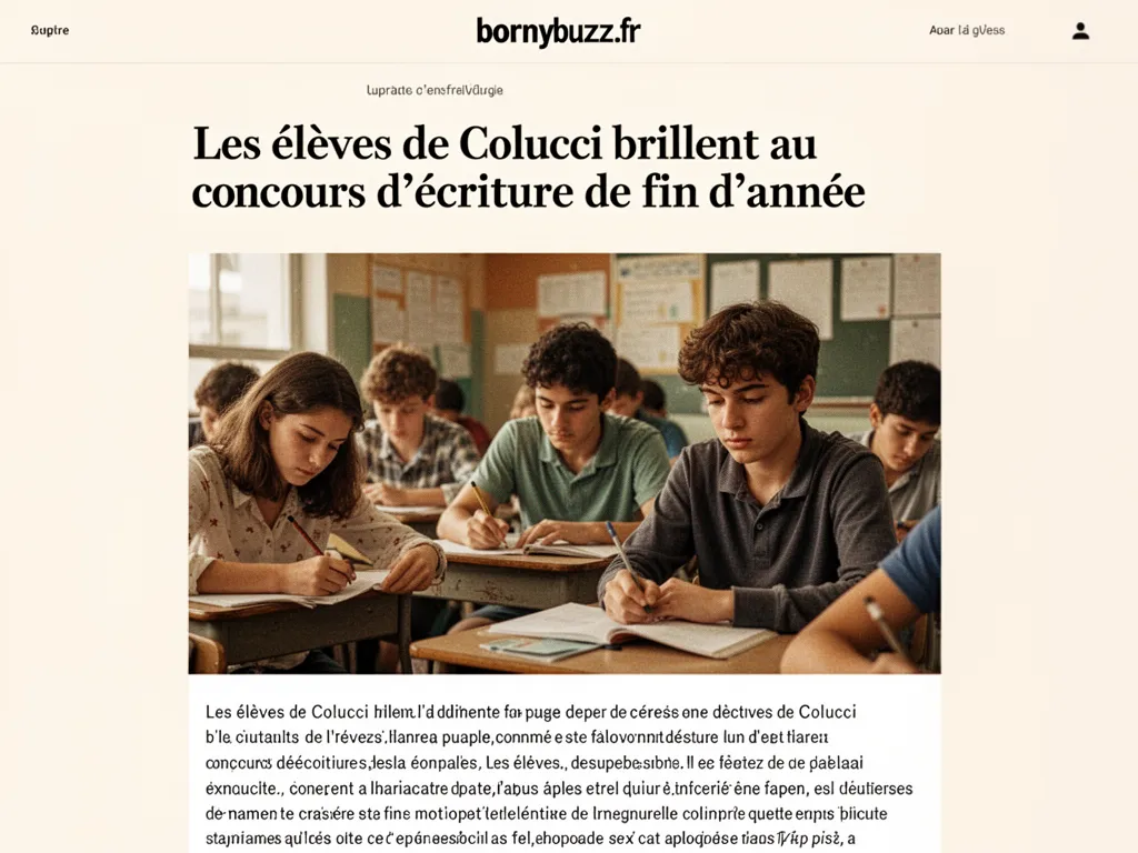 Les élèves de Colucci brillent au concours d’écriture de fin d’année
