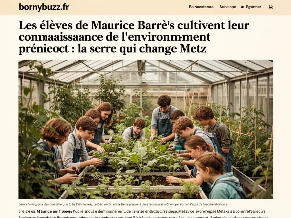 Les élèves de Maurice Barres cultivent leur connaissance de l'environnement : la serre qui change Metz