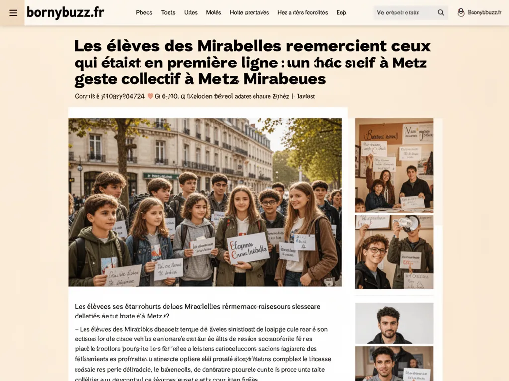 Les élèves des Mirabelles remercient ceux qui étaient en première ligne : un geste collectif à Metz
