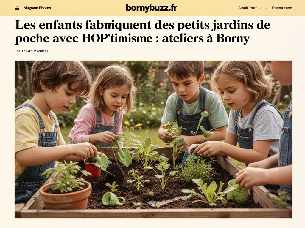 Les enfants fabriquent des petits jardins de poche avec HOP'timisme : ateliers à Borny