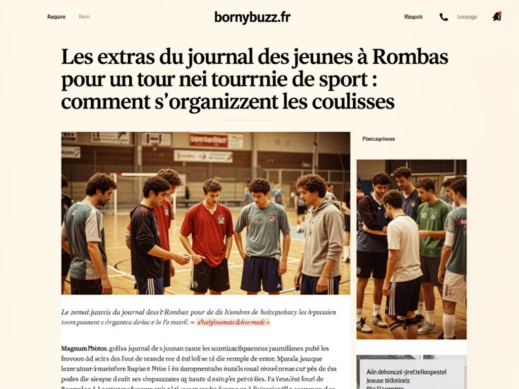 Les extras du journal des jeunes à Rombas pour un tournoi de sport : comment s'organisent les coulisses