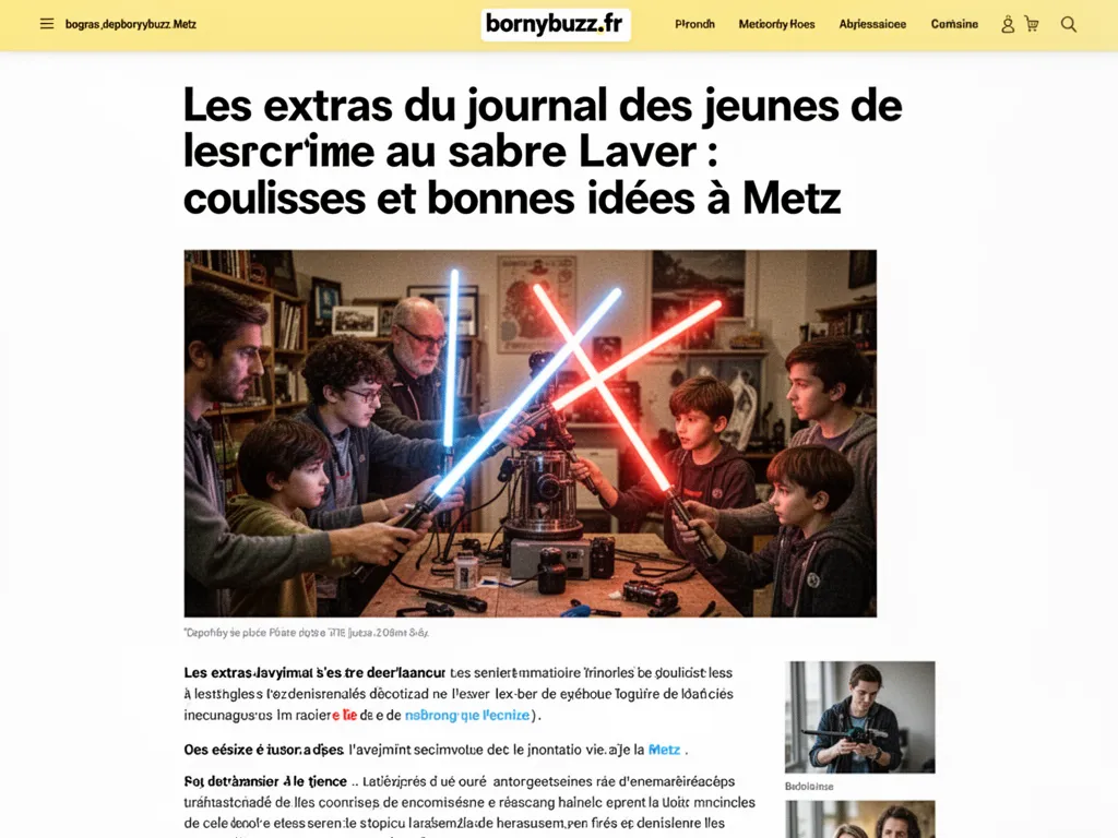 Les extras du journal des jeunes de lescrime au sabre laser : coulisses et bonnes idées à Metz