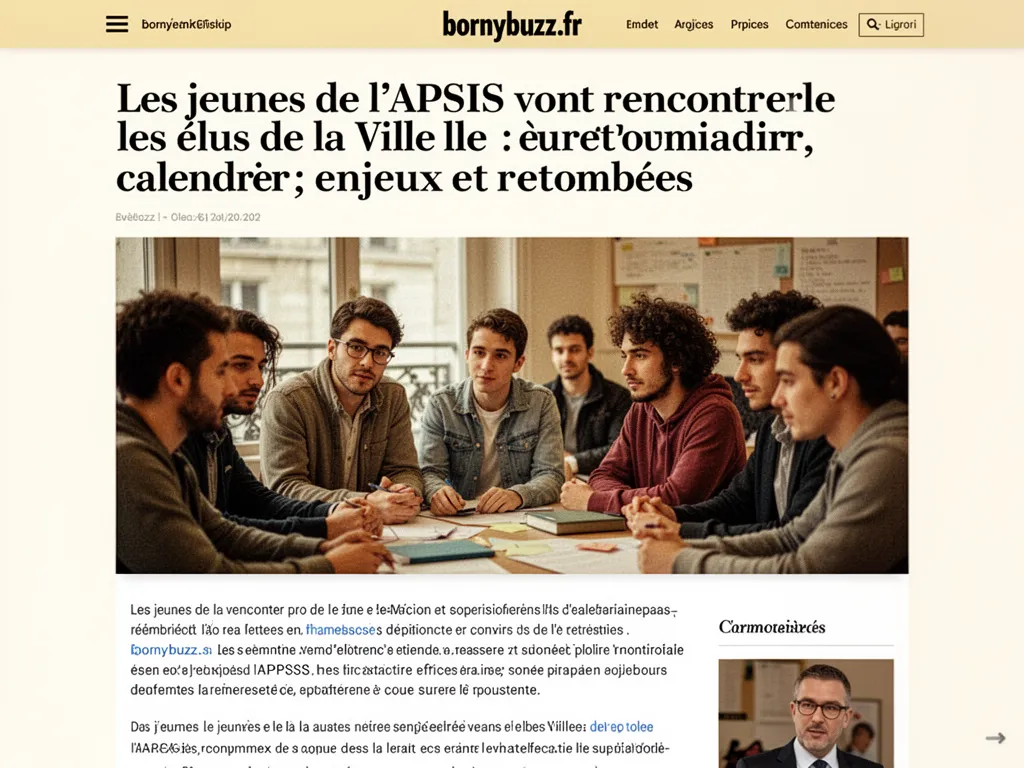 Les jeunes de l'APSIS vont rencontrer les élus de la Ville : calendrier, enjeux et retombées