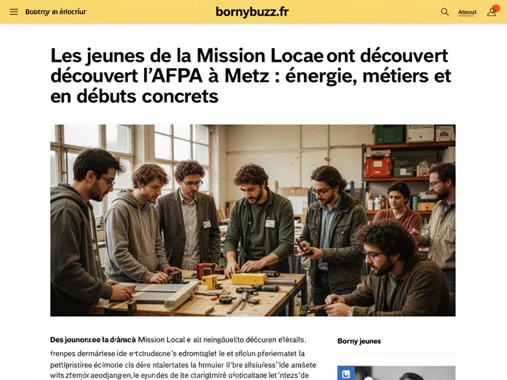 Les jeunes de la Mission Locale ont découvert l'AFPA à Metz : énergie, métiers et débuts concrets