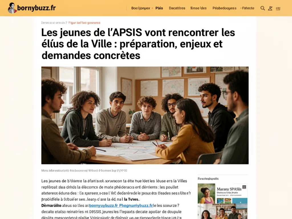 Les jeunes de l'APSIS vont rencontrer les élus de la Ville : préparation, enjeux et demandes concrètes