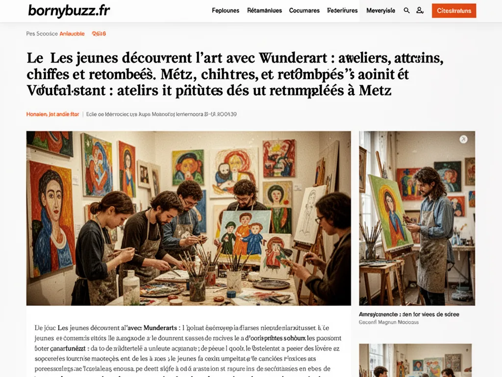 Les jeunes découvrent l'art avec Wunderart : ateliers, chiffres et retombées à Metz