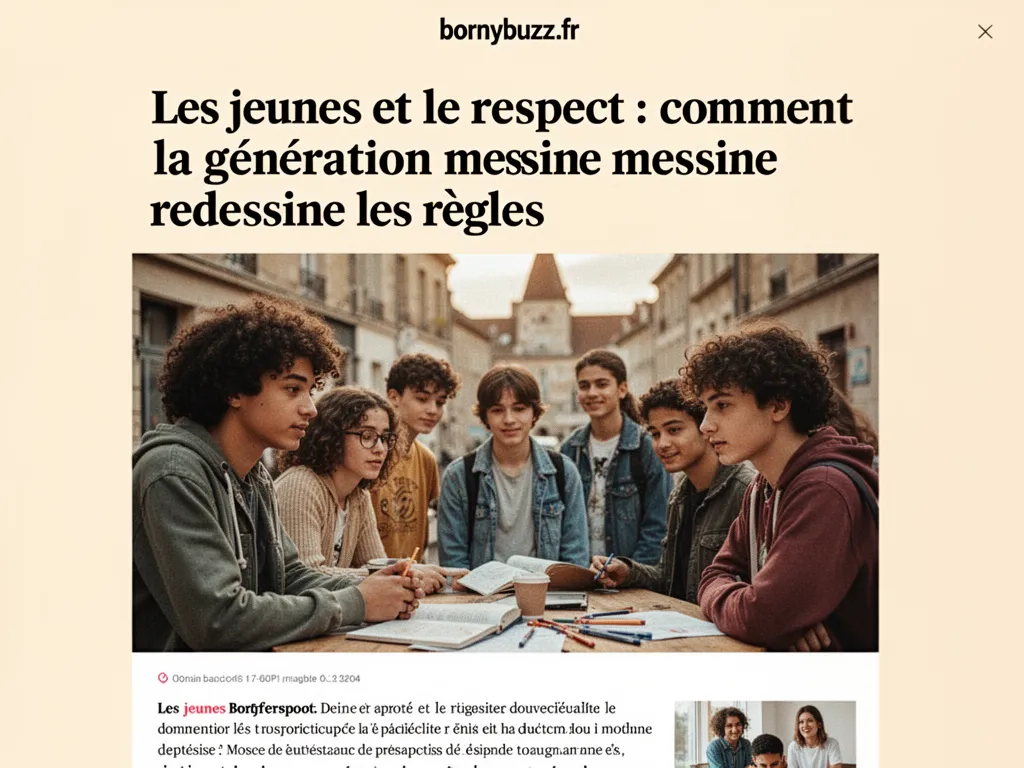 Les jeunes et le respect : comment la génération messine redessine les règles