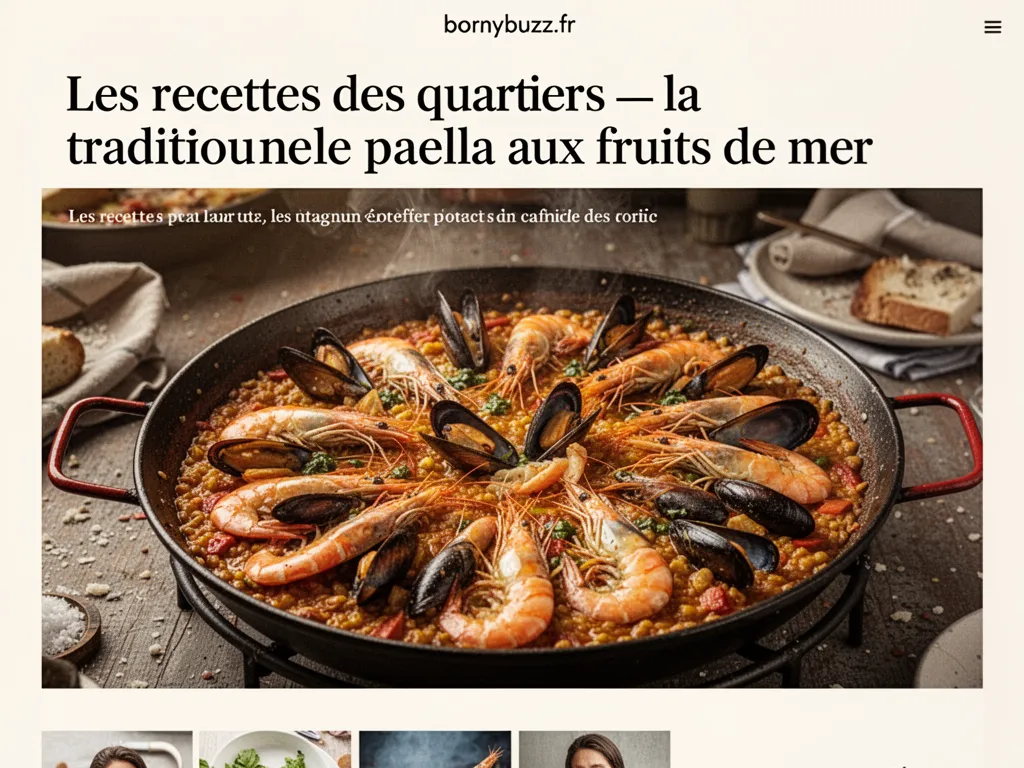 Les recettes des quartiers : la traditionnelle paella aux fruits de mer