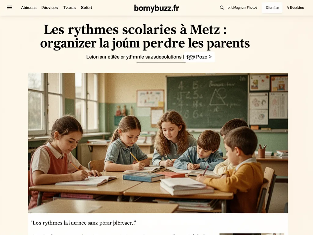 Les rythmes scolaires à Metz : organiser la journée sans perdre les parents