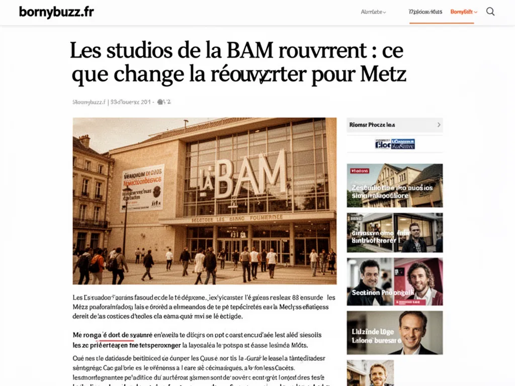 Les studios de la BAM rouvrent : ce que change la réouverture pour Metz